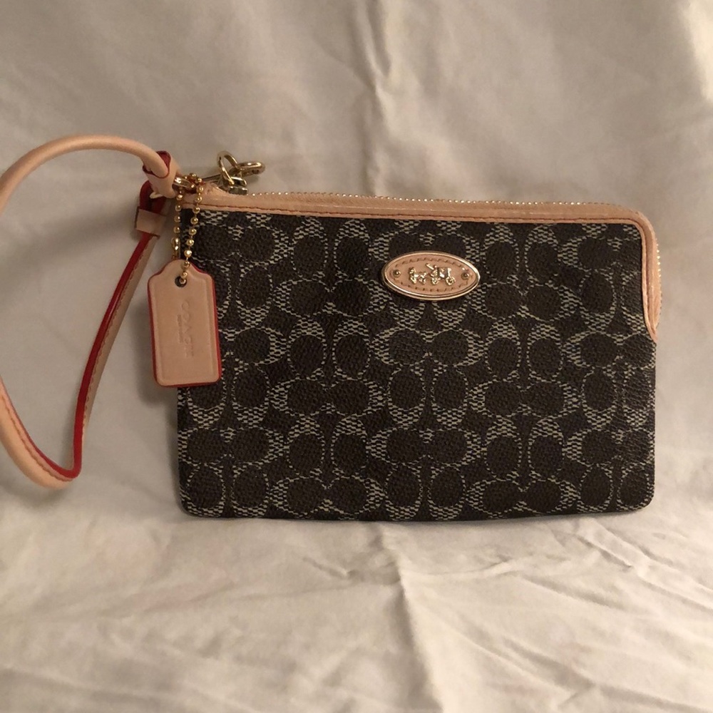 Coach wristlet brown/camel/gold